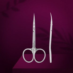 SX-21/1  Unique Curve of Handles Hook-Shaped Tip  EXCLUSIVE  Staleks Cuticle Scissors