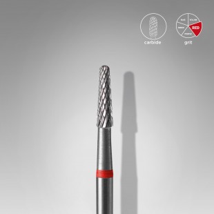 Carbide nail drill bit, “cone” red, head diameter 2.3 mm / working part 8 mm